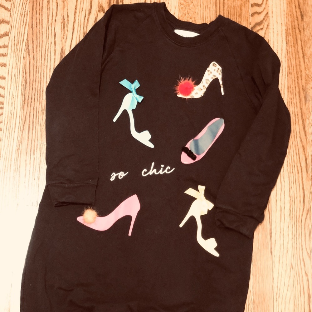 Girl sweatshirt dress fashion high heeled shoes